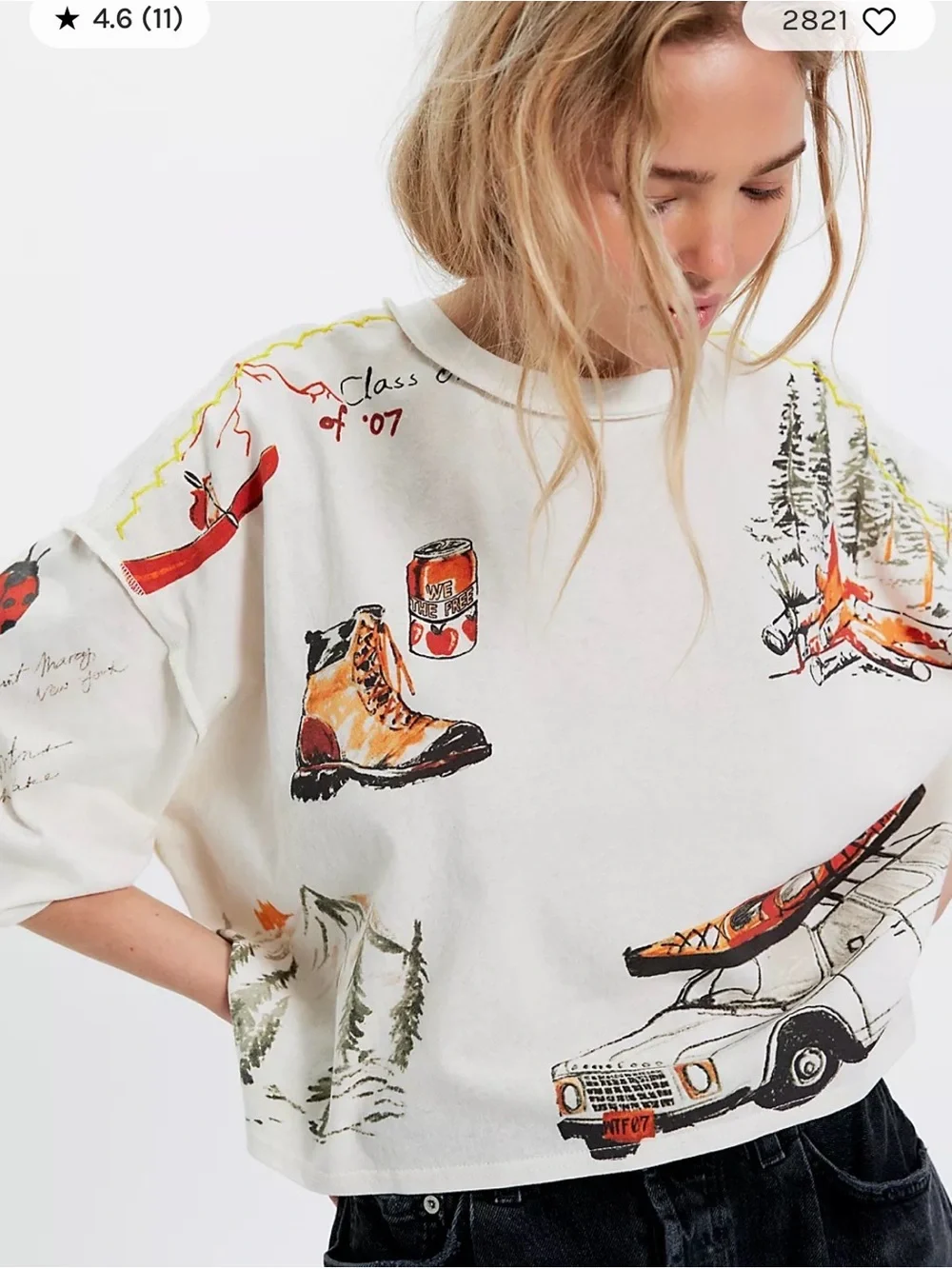 Free people Mountain View Graphic Tee. NWT.